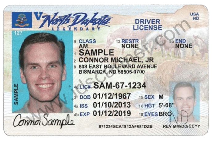 North Dakota Drivers License Front 2014