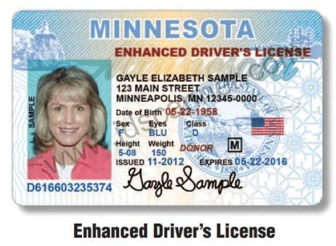 MN Enhanced Drivers License Front