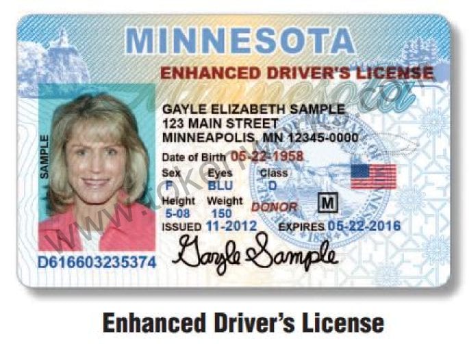 MN Enhanced Drivers License 2014 Front