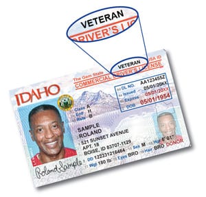 Veteran Label on Idaho License