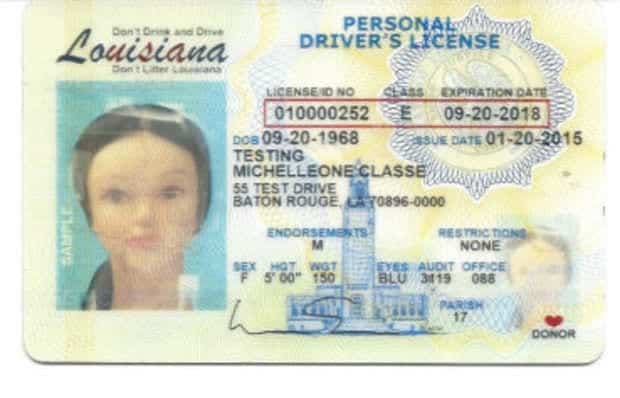 new Louisiana DL ID card design