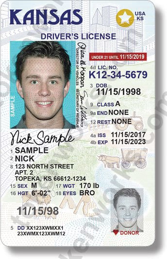 New Kansas Driver's License Design for Minors