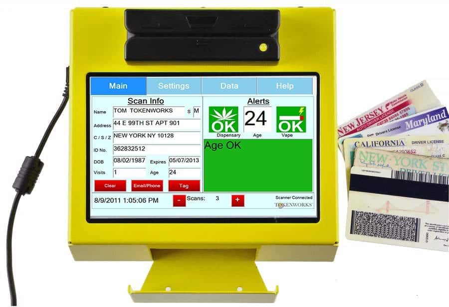 Yellow Stationary Retail ID Scanner