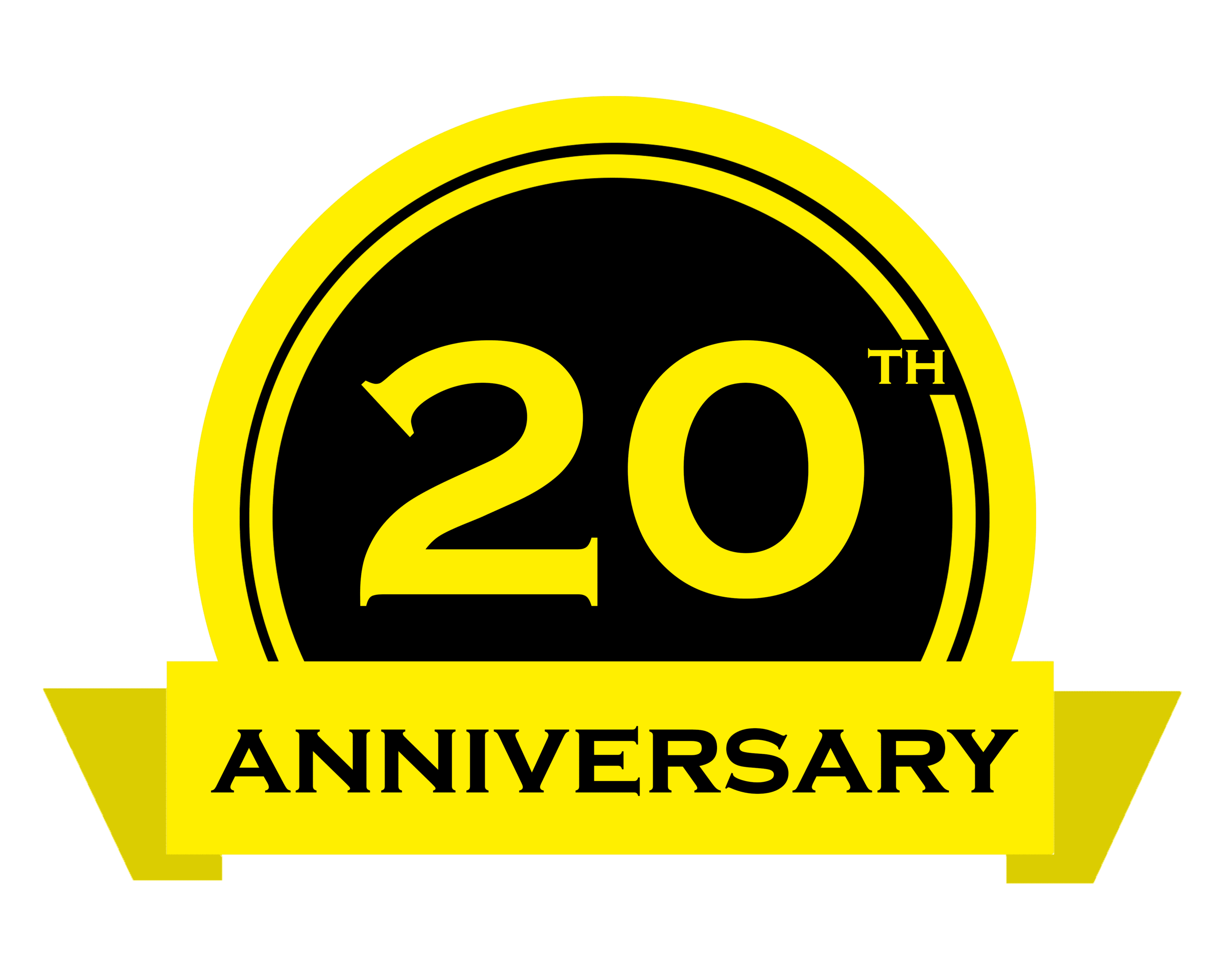 20th anniversary badge (black background)