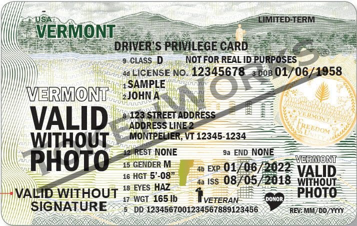 Vermont Department Of Motor Vehicles Announces New Driver License