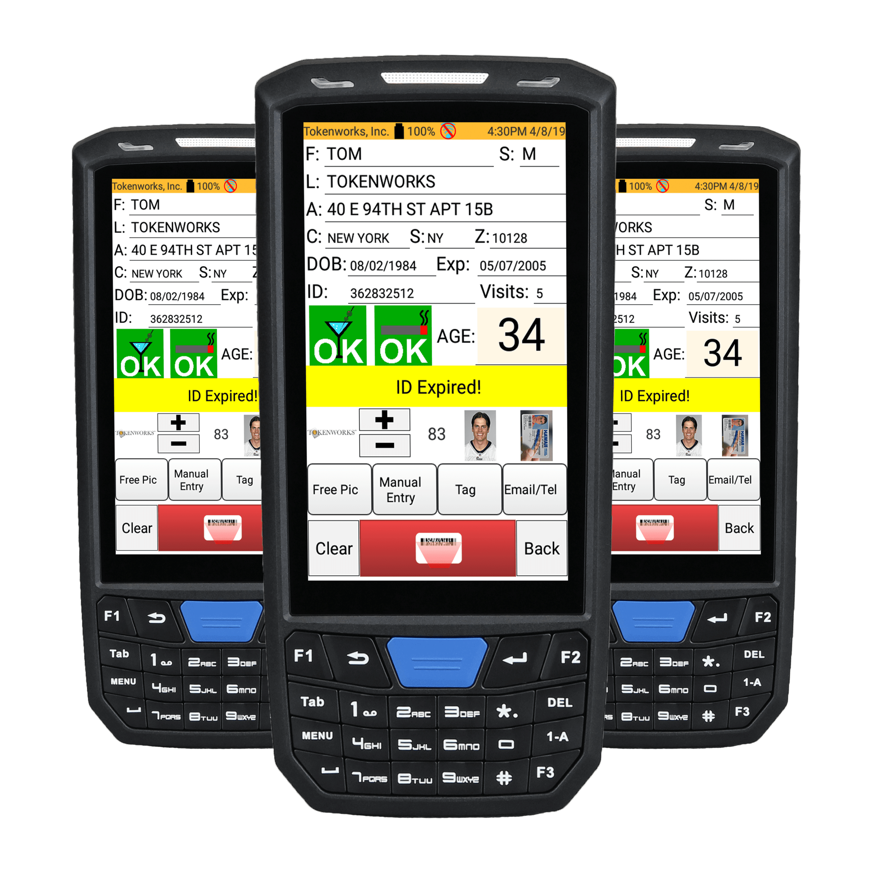 Trio of IDVisor Smart V2 Handheld ID Scanners