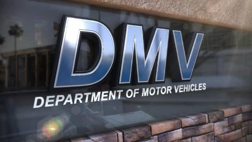DMV logo on window