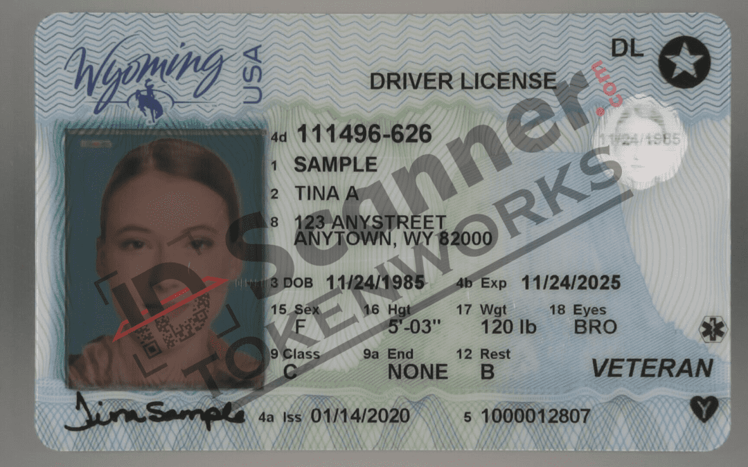 Wyoming new driver license with REAL ID and other security features