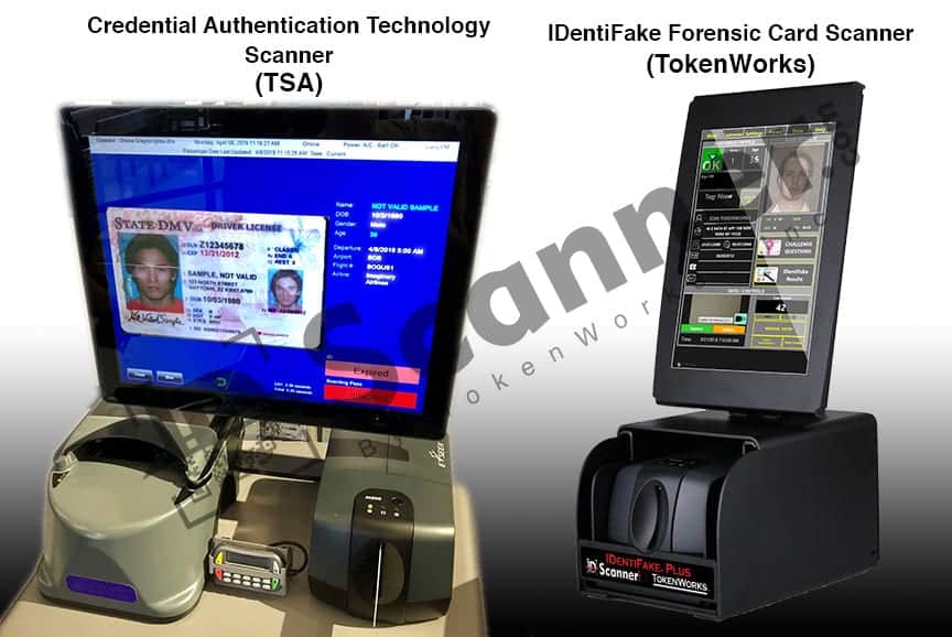 TSA CAT forensic card reader and TokenWorks IDentiFake forensic card reader