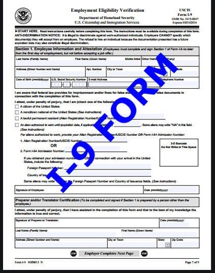 i9 form employee verification