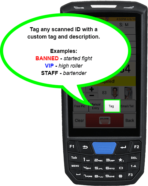 tag customers with id scanner