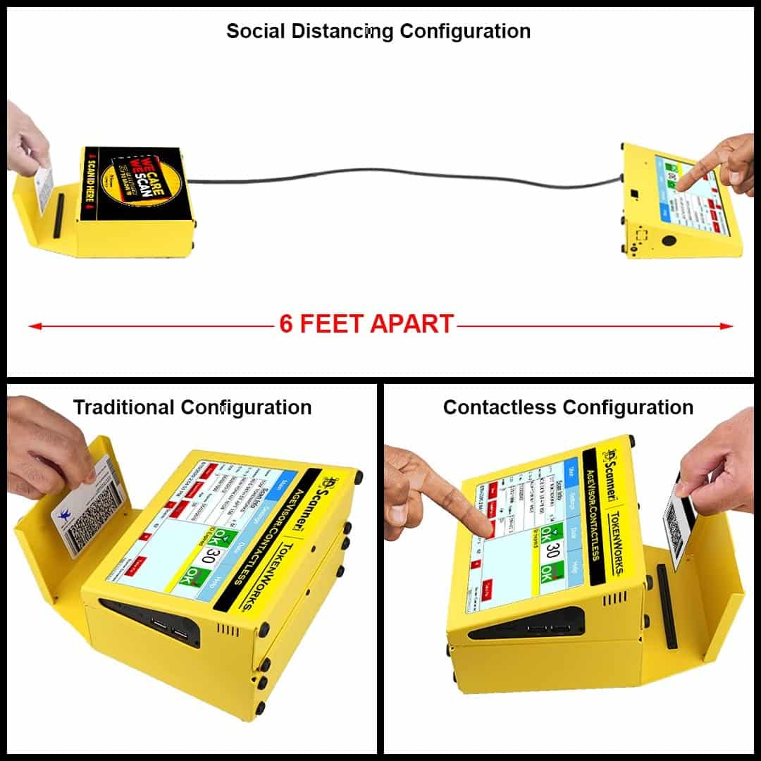 contactless ID scanner with multiple set-ups for social distancing and contactless ID scanning during COVID-19 pandemic