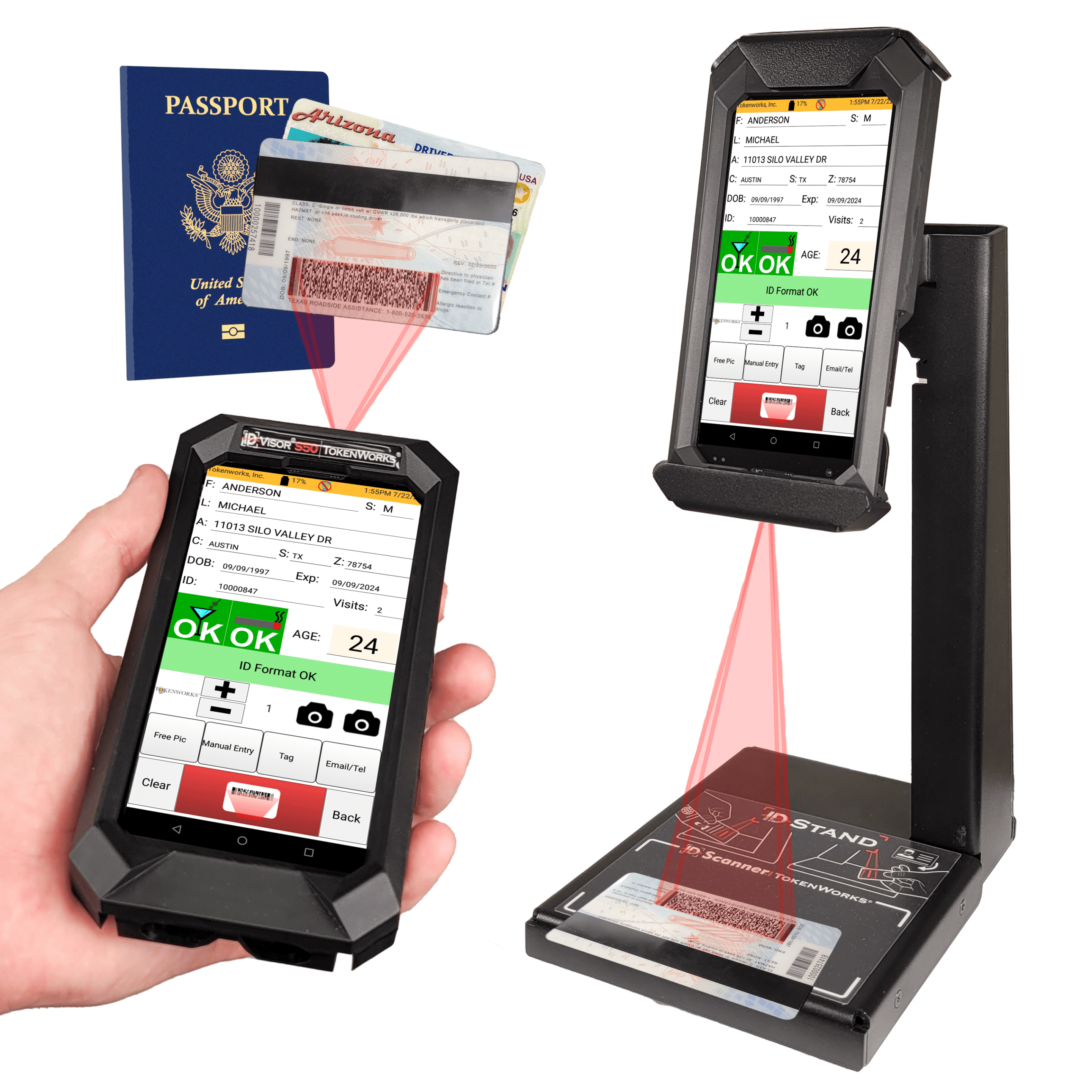 Retail Security Tagging Scanner Portable Tag Detection Wand Hand Held Verifier 