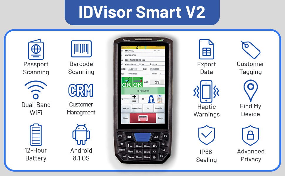 Key features of the IDVisor Smart V2 Age Verification ID Scanner