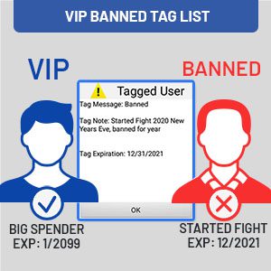 Tag customers as VIP or banned