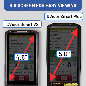 ID Smart Plus features a large 5" screen for making scanning easy