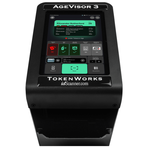 Age Visor 3 ID Scanner for Age Verification and Fake ID Detection - Front - Black