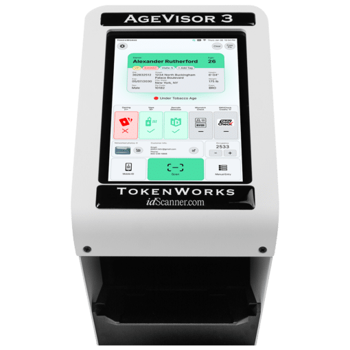 Age Visor 3 ID Scanner for Age Verification and Fake ID Detection - Front - White
