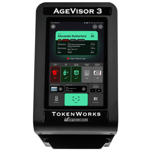 Age Visor 3 ID Scanner for Age Verification and Fake ID Detection - Top - Black