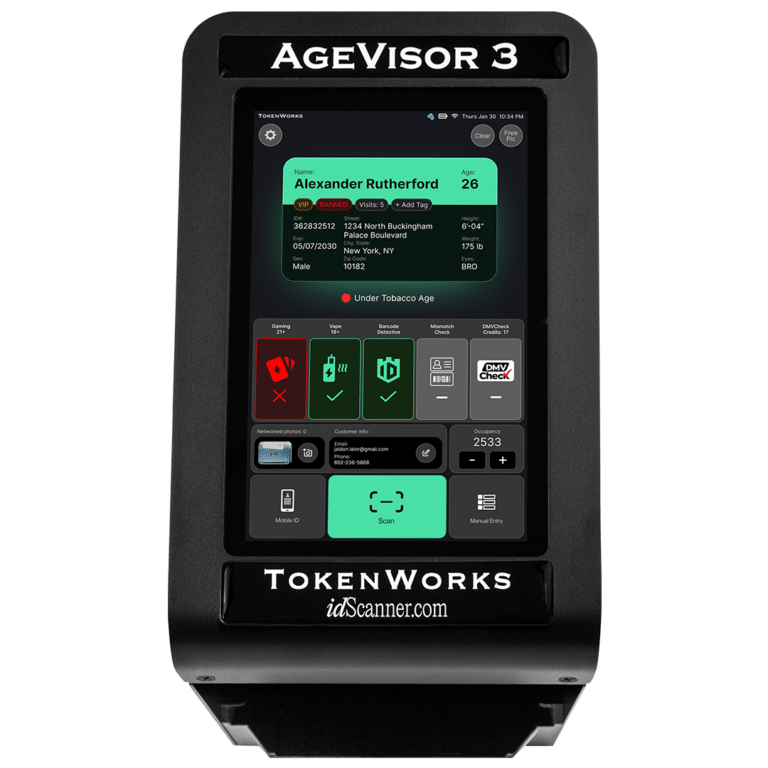 Age Visor 3 ID Scanner for Age Verification and Fake ID Detection - Top - Black