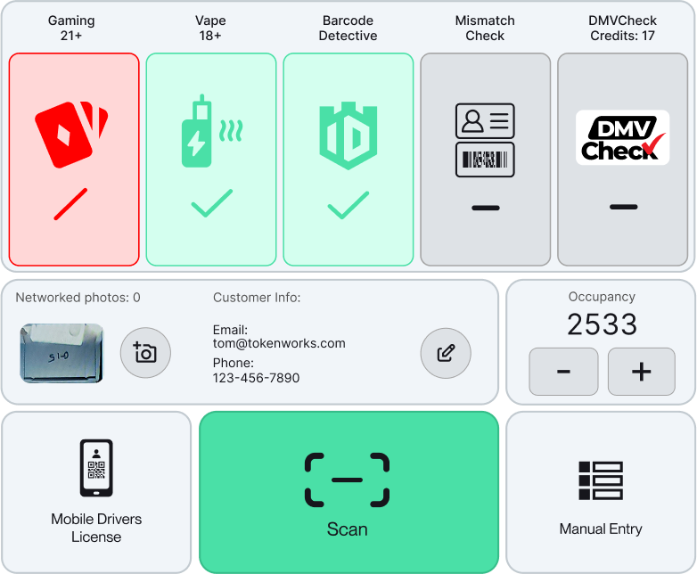 Manual Data entry feature of ID scanners by TokenWorks