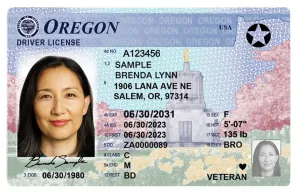 Oregon sample state ID image